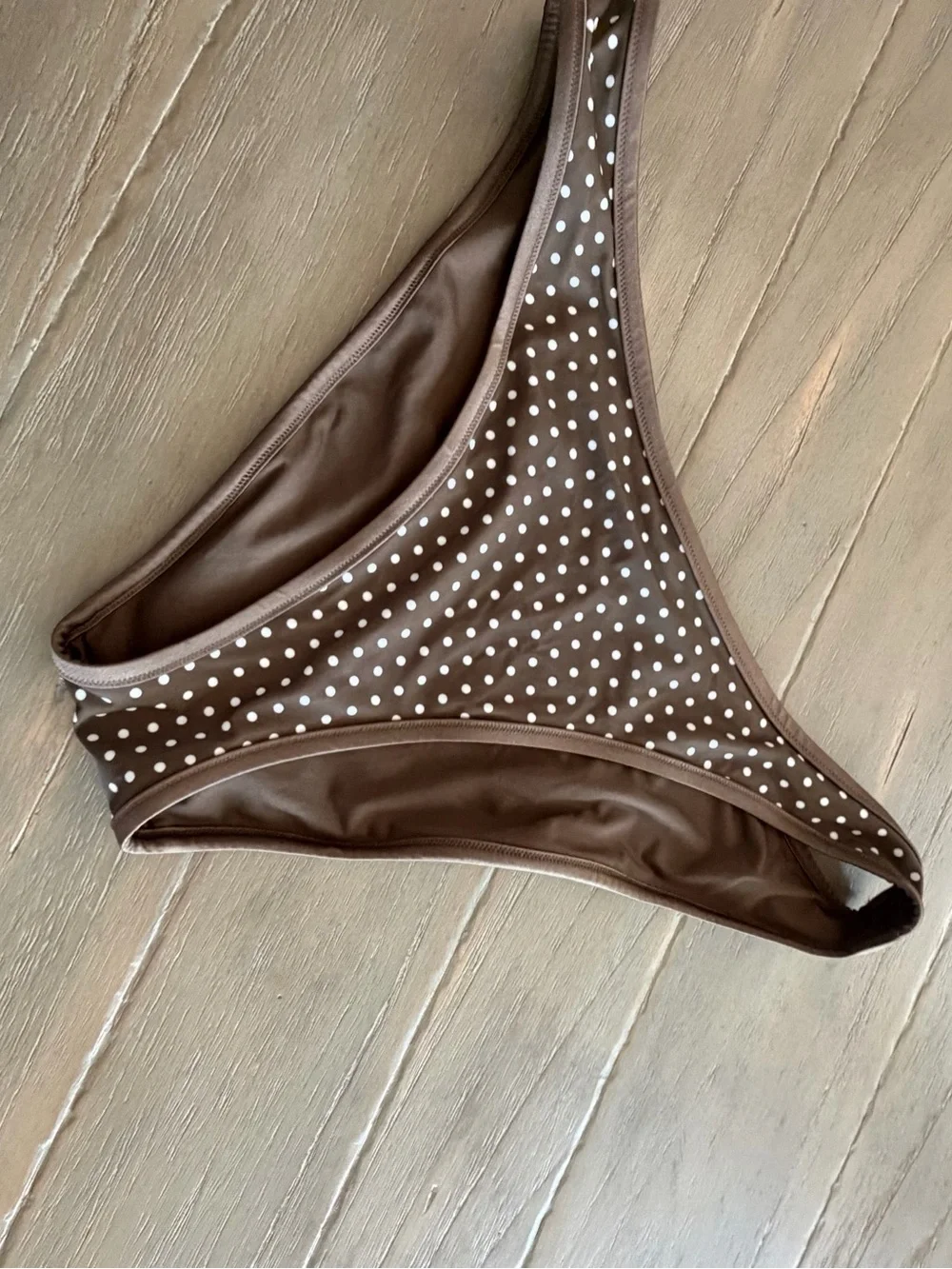 Classic Dot Brown Frankies Bikinis Moon Bay Bikini Bottom